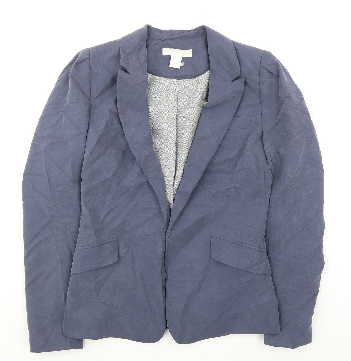 H&M Womens Blue Jacket Blazer Size 6 - Open