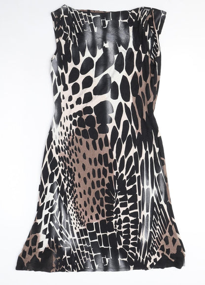 Back view of Principles women’s black geometric polyester a-line, size UK 10, cowl neck pullover