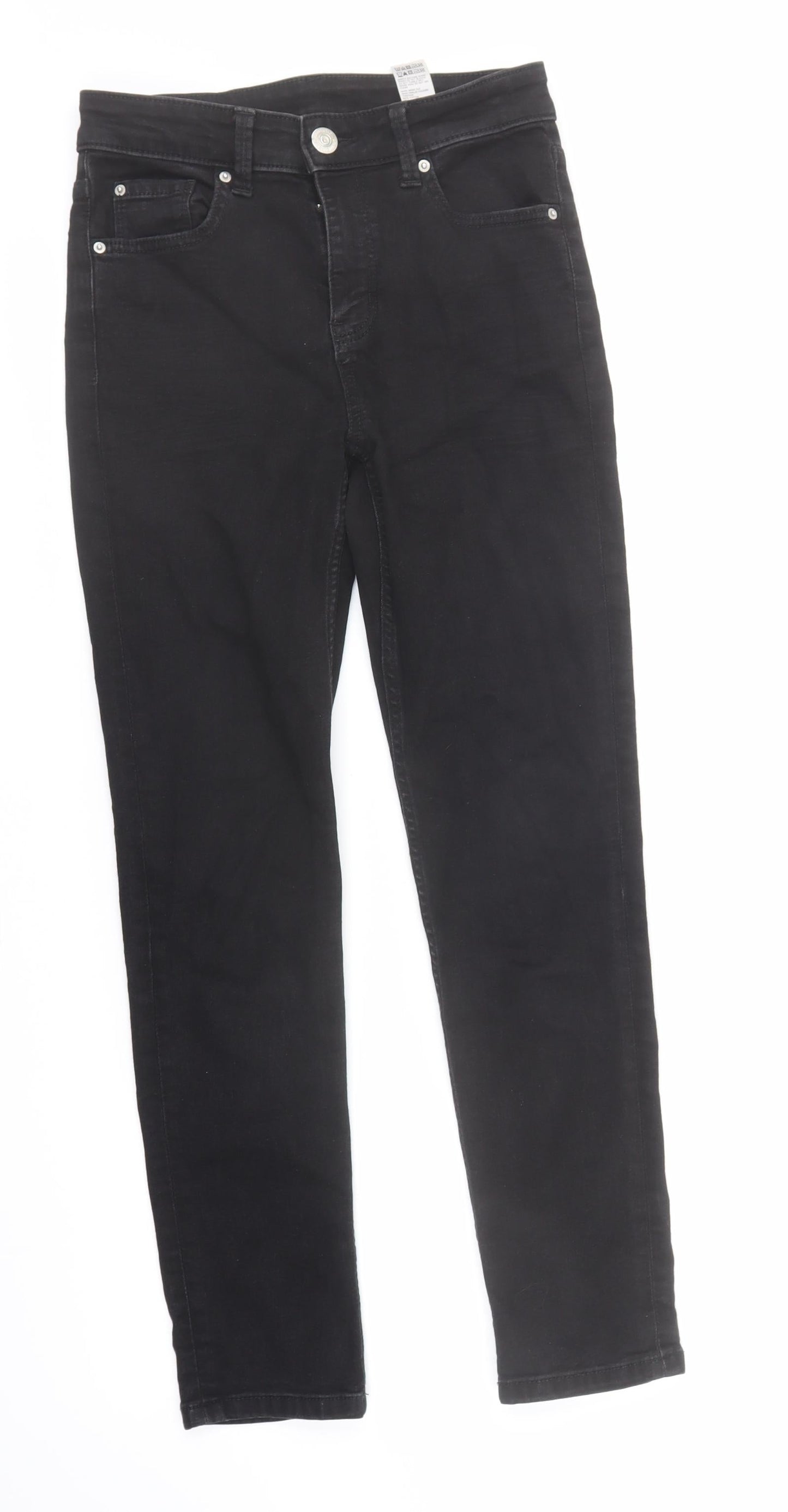 Marks and Spencer Womens Black Cotton Skinny Jeans Size 8 L27 in Regular Zip
