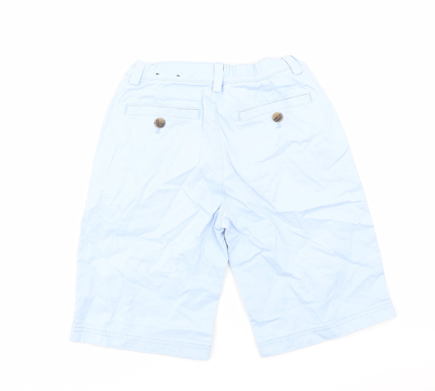 Brooks Brothers Boys Blue Cotton Chino Shorts Size 10 Years Regular Buckle - Elastic Waist