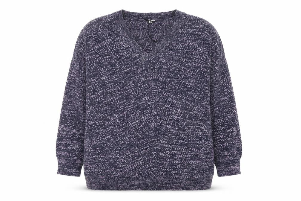 Capsule Womens Purple V-Neck Acrylic Pullover Jumper Size L