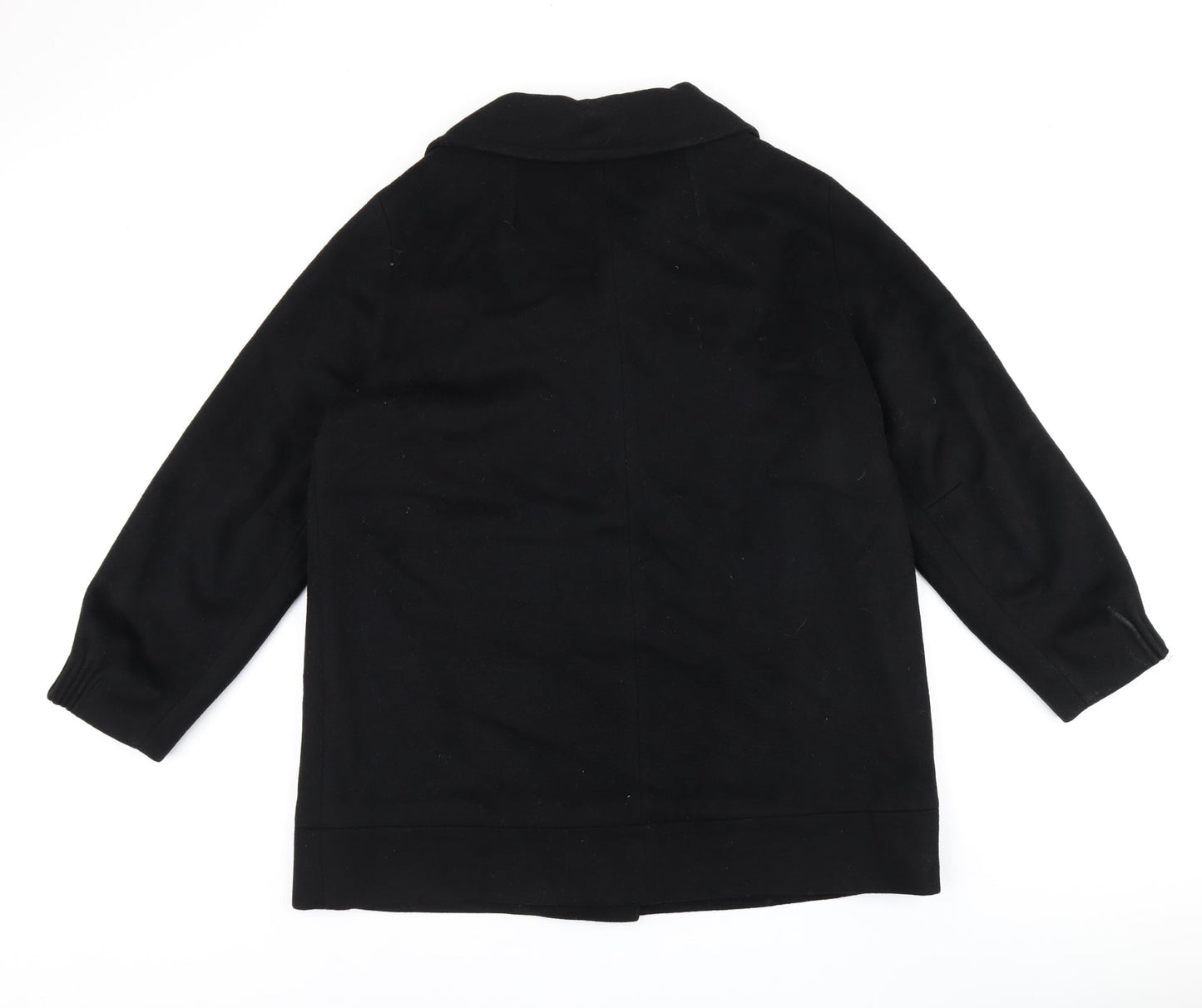 Zara Womens Black Overcoat Coat Size M Zip