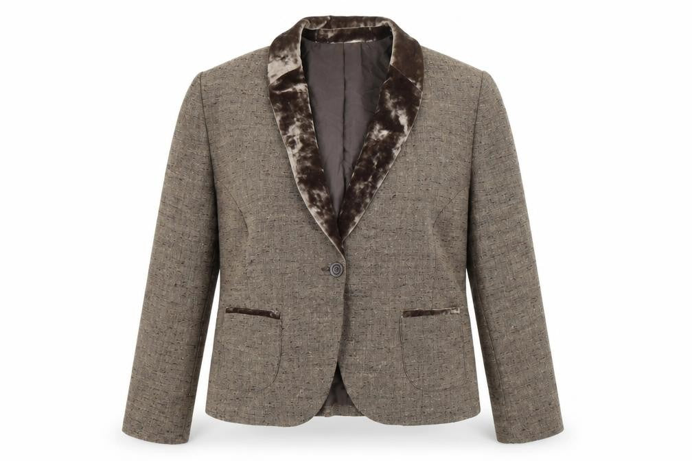 Chianti Womens Brown Polyester Jacket Blazer Size 16