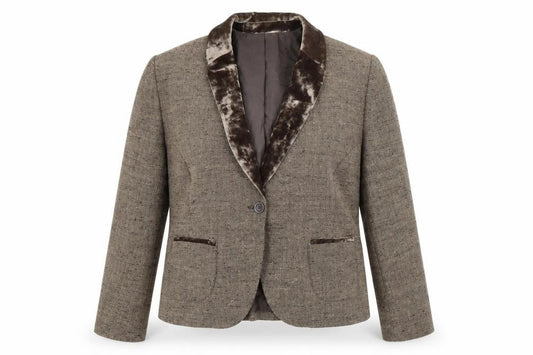 Chianti Womens Brown Polyester Jacket Blazer Size 16