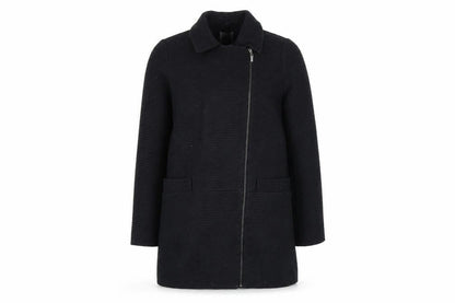 Debenhams Womens Black Overcoat Coat Size 12 Zip