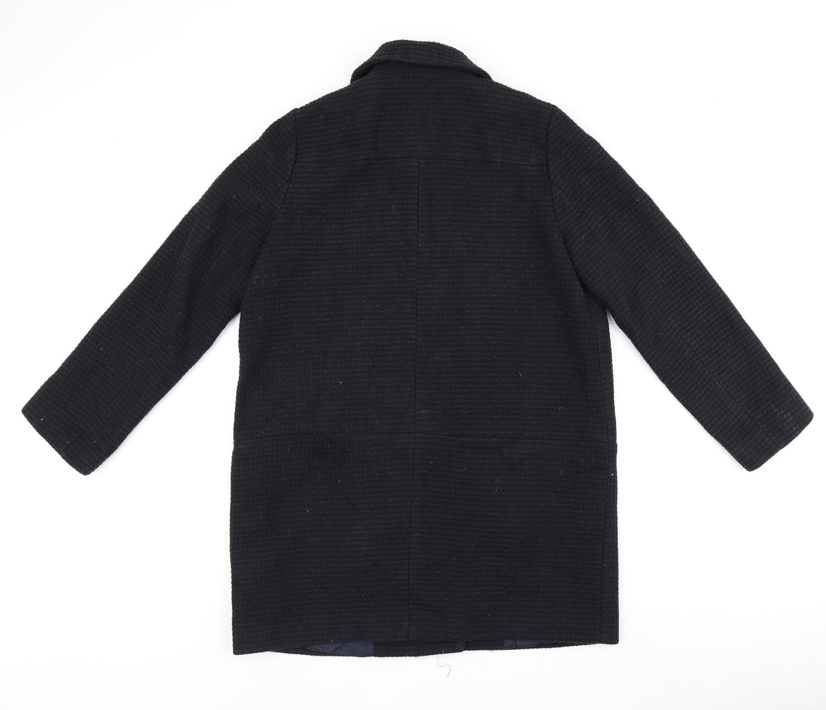 Debenhams Womens Black Overcoat Coat Size 12 Zip