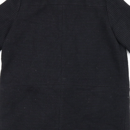 Debenhams Womens Black Overcoat Coat Size 12 Zip