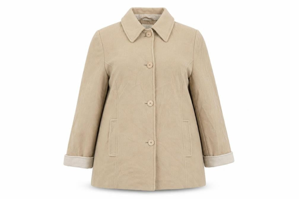 Marks & Spencer Womens Beige Overcoat Coat Size 18 Button