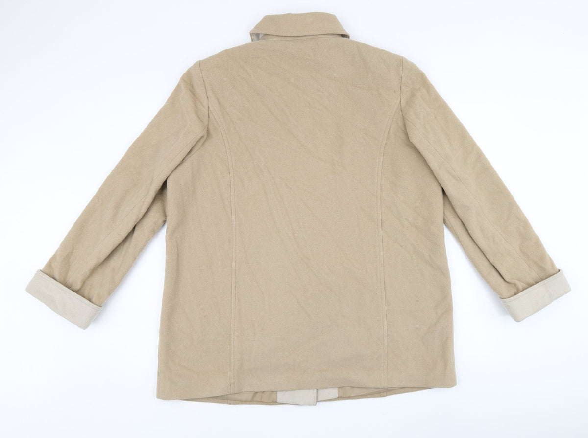 Marks & Spencer Womens Beige Overcoat Coat Size 18 Button