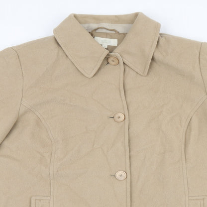 Marks & Spencer Womens Beige Overcoat Coat Size 18 Button