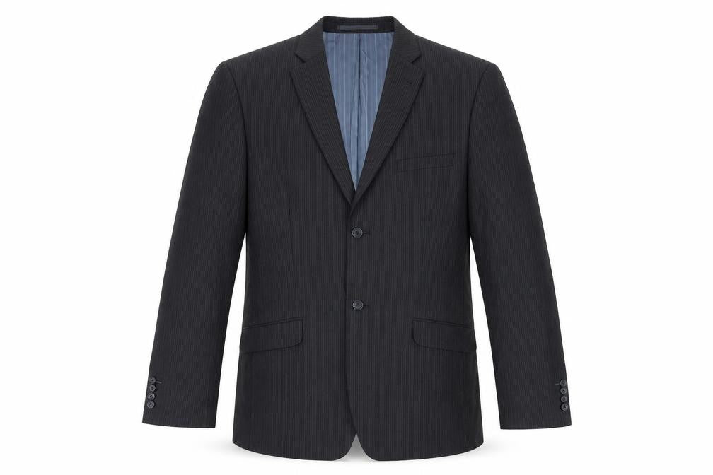 NEXT Mens Black Striped Polyester Jacket Suit Jacket Size 42 Regular