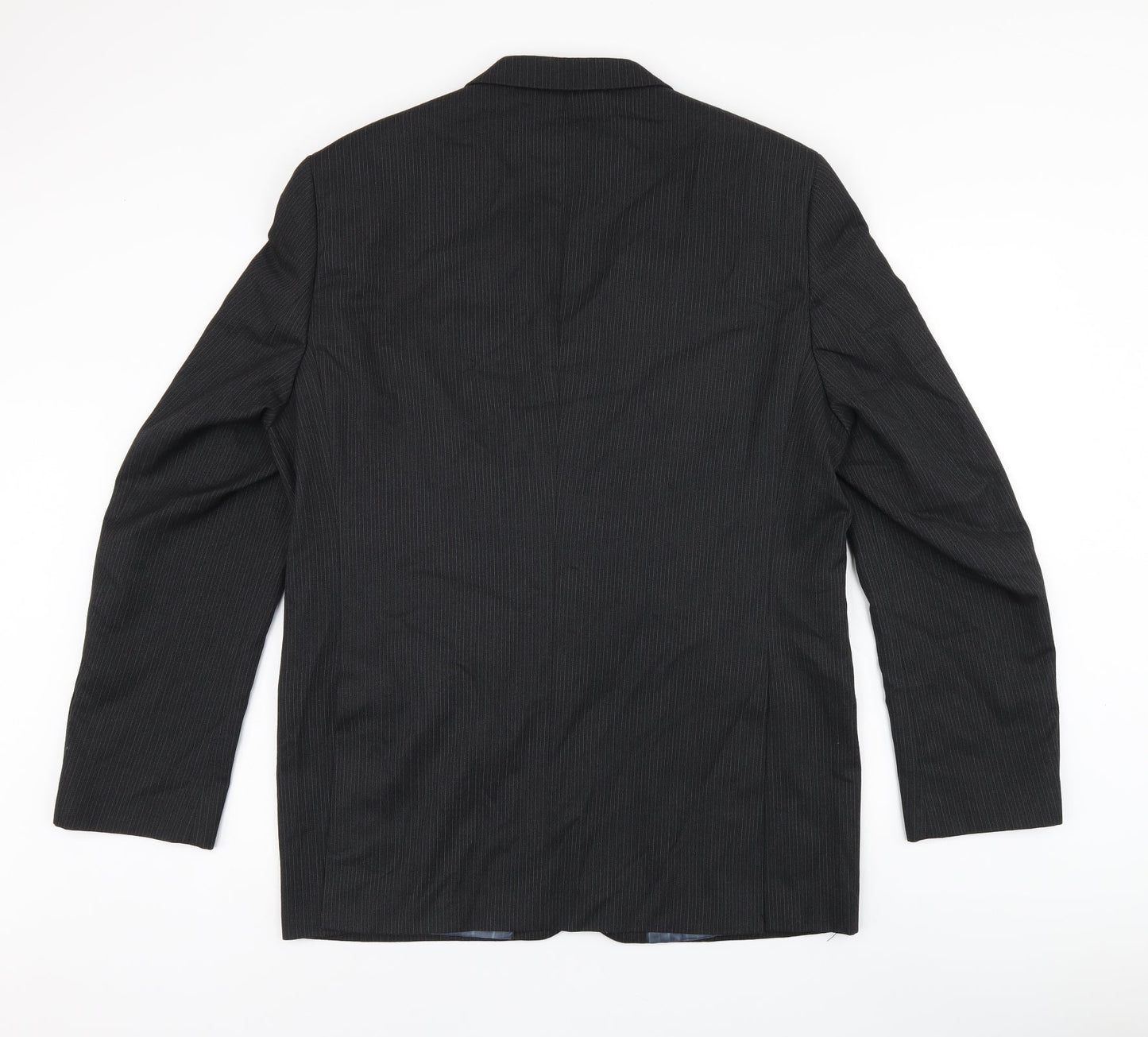 NEXT Mens Black Striped Polyester Jacket Suit Jacket Size 42 Regular
