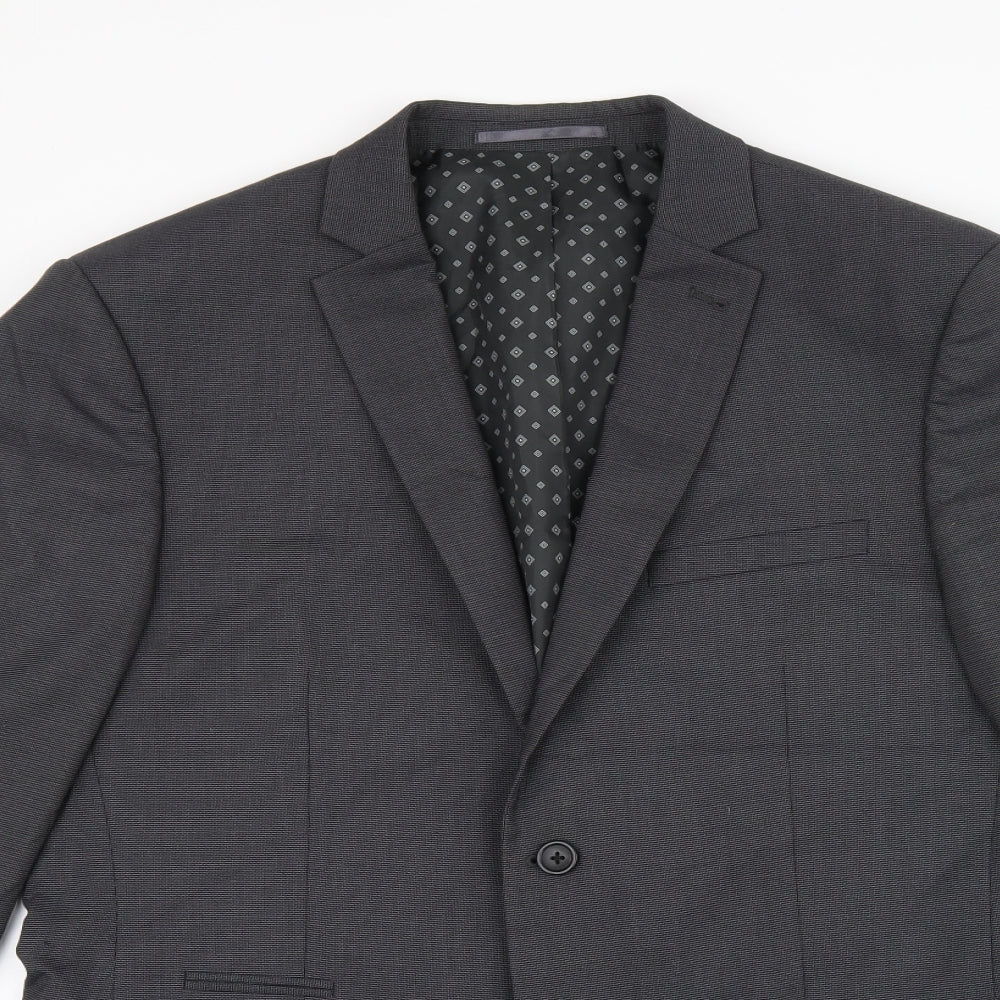 NEXT Mens Grey Polyester Jacket Suit Jacket Size 42 Regular