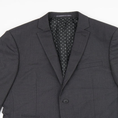 Next Mens Grey Polyester Jacket Suit Jacket Size 42 Regular