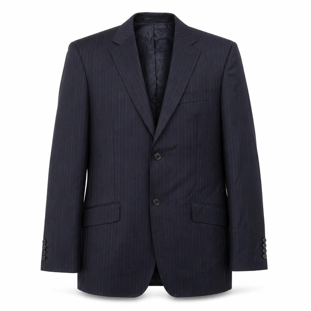 Daniel Hetcher Mens Black Striped Polyester Jacket Suit Jacket Size 38 Regular