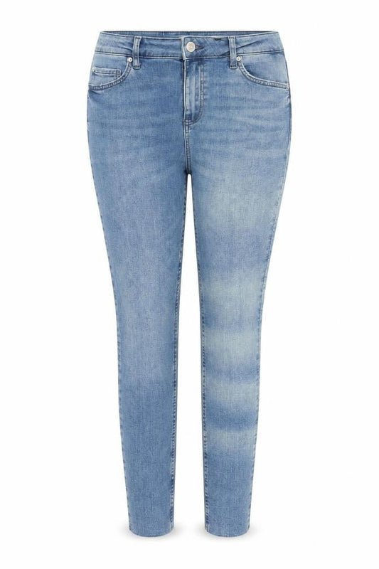 Marks & Spencer Womens Blue Cotton Skinny Jeans Size 14 L29 in Regular Zip