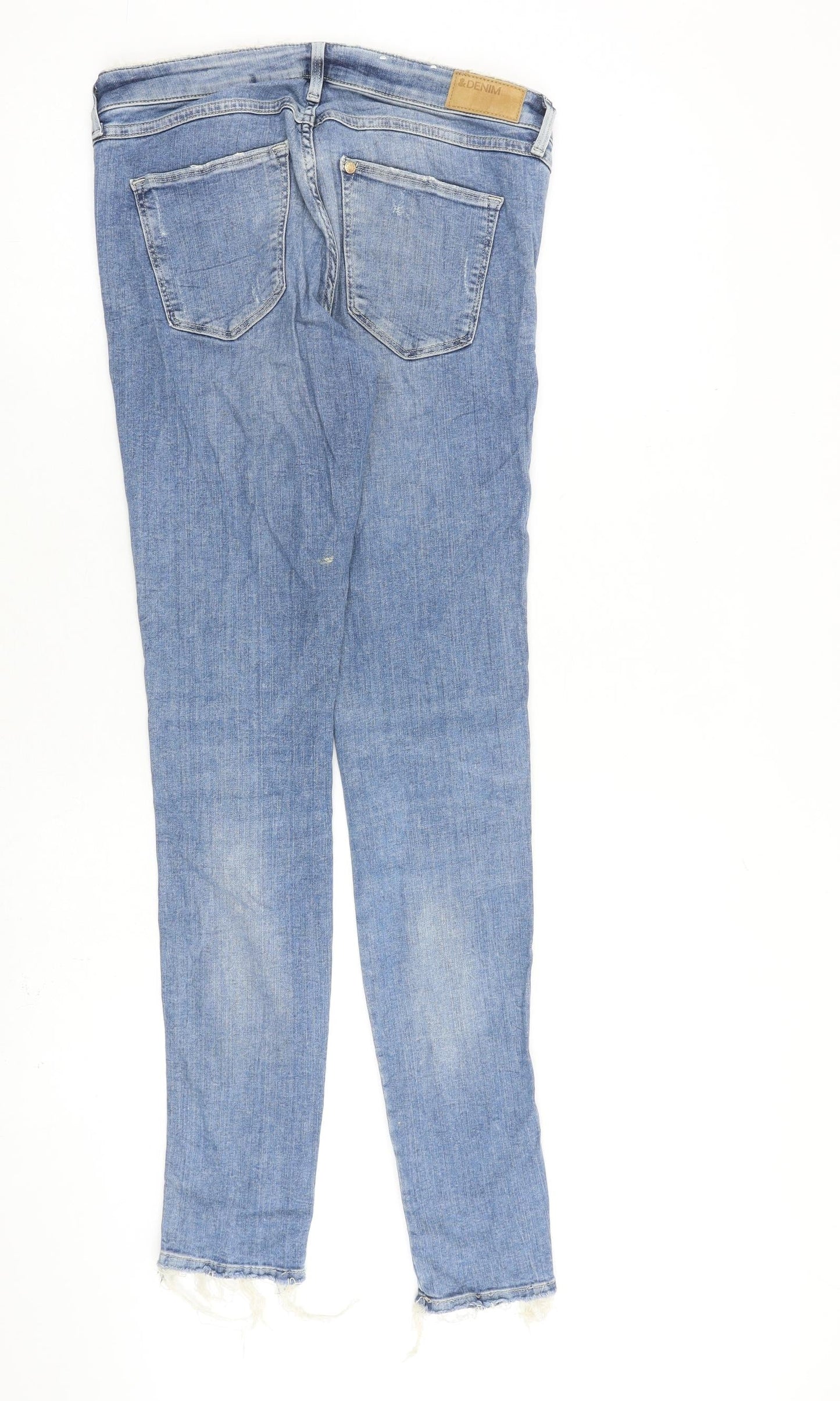 H&M Womens Blue Cotton Straight Jeans Size 28 in L32 in Regular Zip