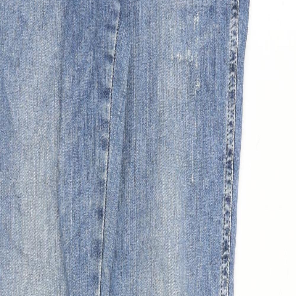 H&M Womens Blue Cotton Straight Jeans Size 28 in L32 in Regular Zip