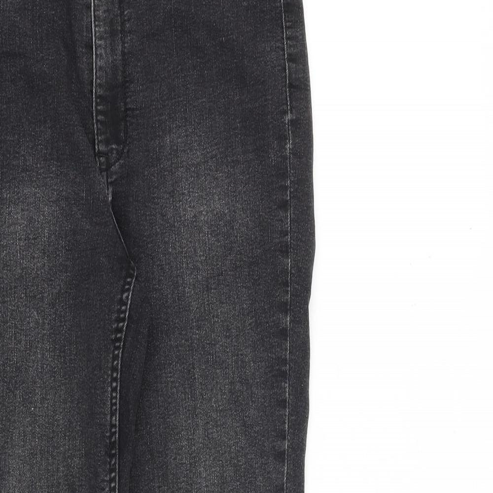 H&M Womens Grey Cotton Skinny Jeans Size 10 L30 in Regular Zip