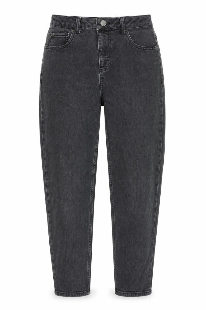 Miss Selfridge Womens Grey Cotton Mom Jeans Size 12 L24 in Regular Tie