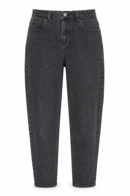 Miss Selfridge Womens Grey Cotton Mom Jeans Size 12 L24 in Regular Tie