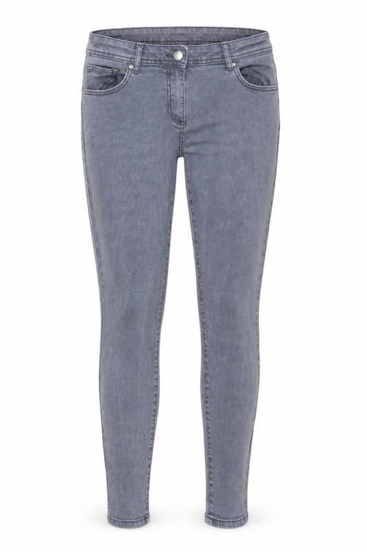 Next Womens Grey Cotton Skinny Jeans Size 12 L28 in Regular Zip