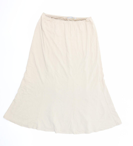 Rabe Womens Beige Viscose A-Line Skirt Size 16 - Elastic Waist