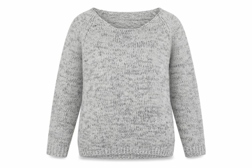 Stradivarius Womens Grey Round Neck Acrylic Pullover Jumper Size S