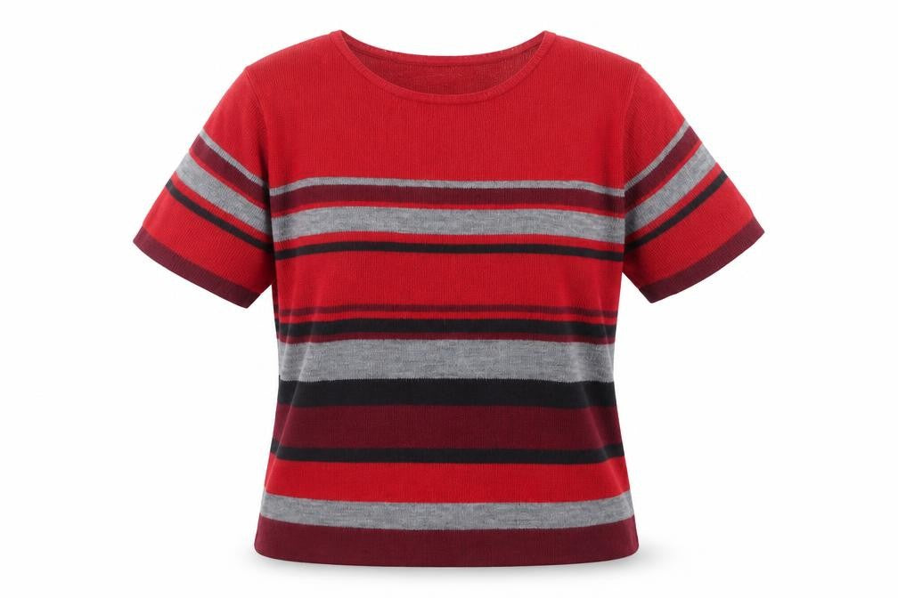 Berkertex Womens Multicoloured Round Neck Striped Acrylic Pullover Jumper Size 10