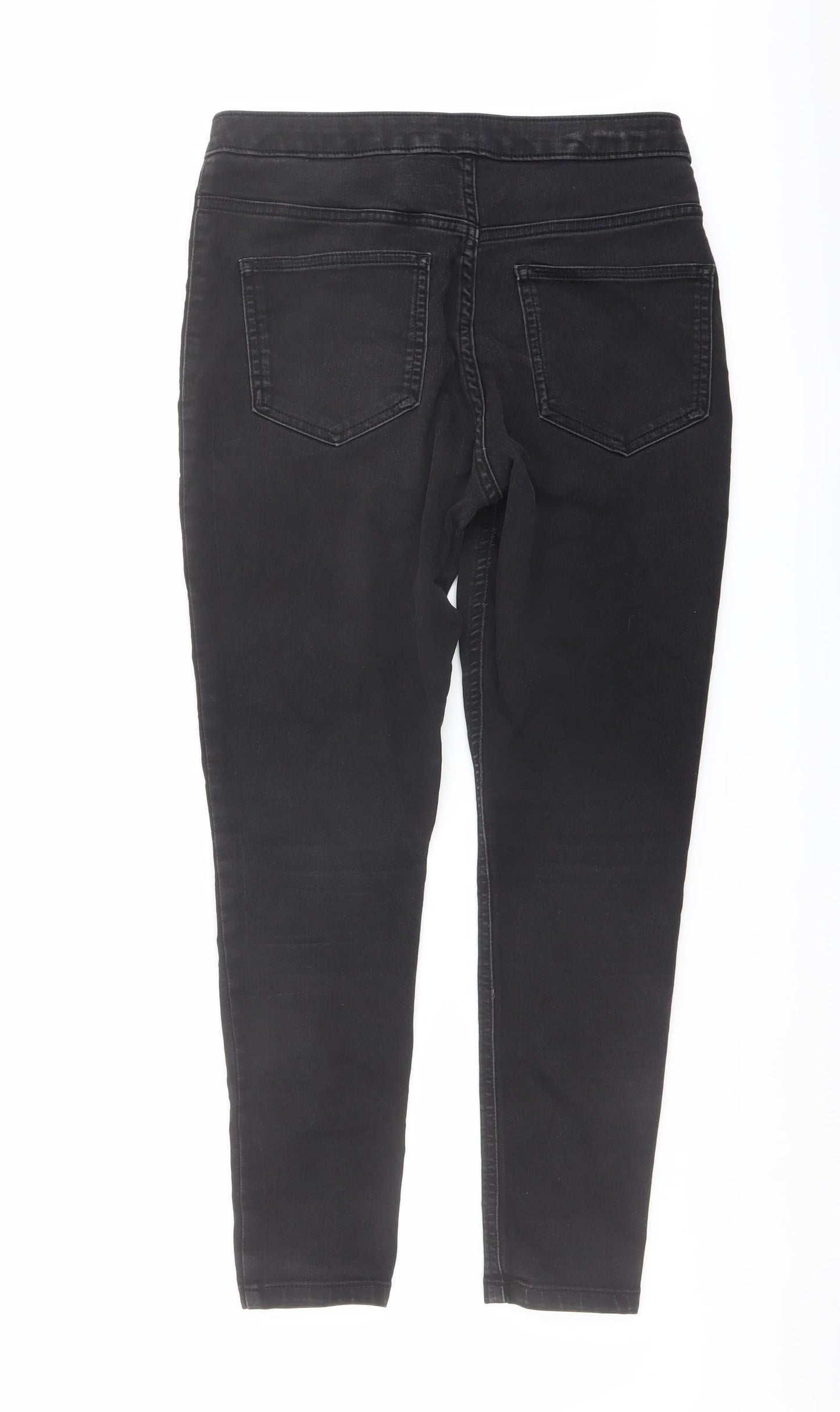 Marks and Spencer Womens Black Cotton Skinny Jeans Size 12 L25 in Regular Button