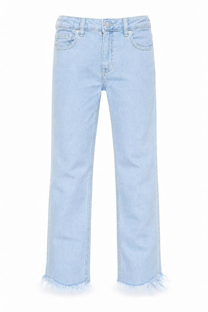 Mango Girls Blue Cotton Straight Jeans Size 10 Years Regular Button