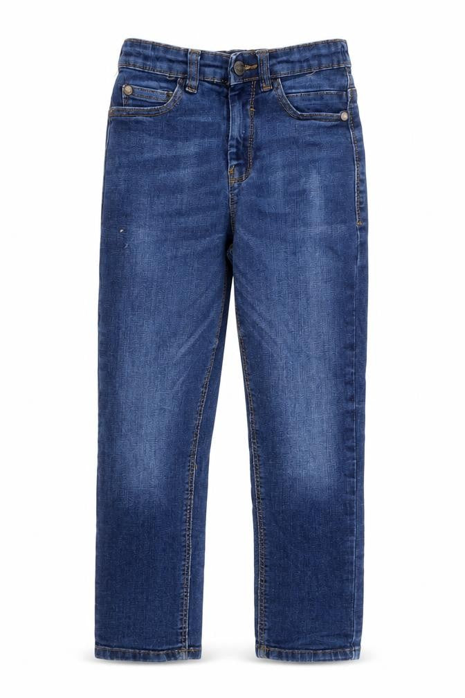 Next Boys Blue Cotton Straight Jeans Size 9 Months Regular Button