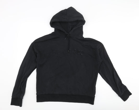 USA Pro Womens Black Polyester Pullover Hoodie Size 16 Pullover - Embroidered Logo
