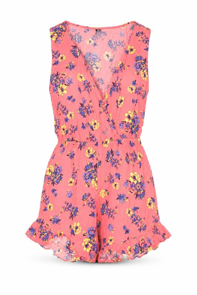 MINKPINK Womens Pink Geometric Vinyl Playsuit One-Piece Size S L3 in Pullover - Frill