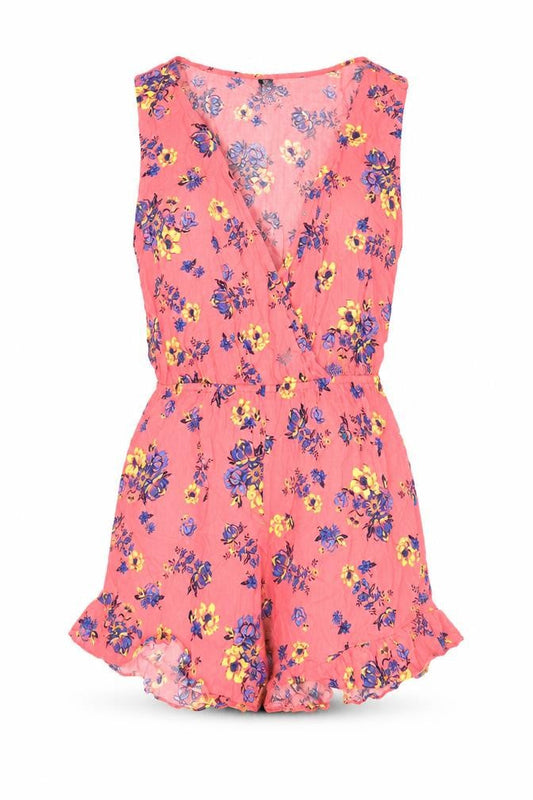 MINKPINK Womens Pink Geometric Vinyl Playsuit One-Piece Size S L3 in Pullover - Frill
