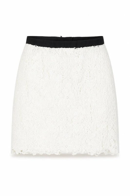 French Connection Womens White Floral Polyester Mini Skirt Size 6 Zip