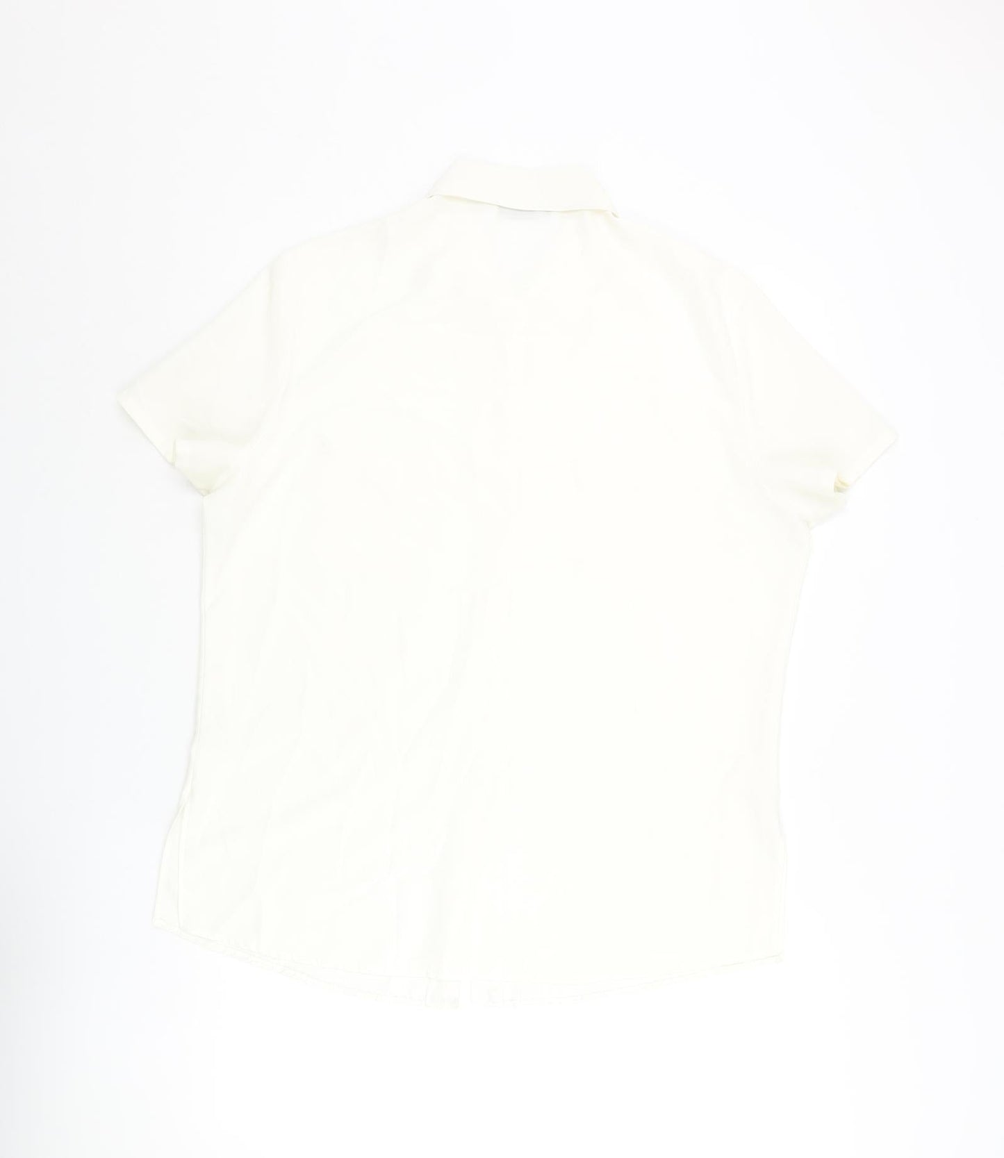 BHS Womens Ivory Polyester Basic Button-Up Size 16 Collared