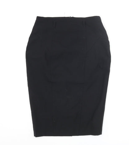 Additional front view of ASOS women’s black polyester straight & pencil skirt, size UK 10, zip
