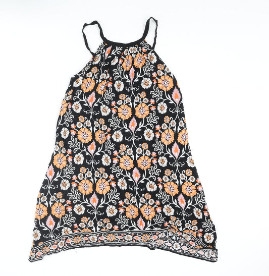 Warehouse Womens Multicoloured Geometric Viscose A-Line Size 12 Round Neck Pullover - Floral Print