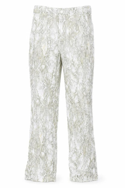 Zara Womens Beige Animal Print Viscose Trousers Size M L33 in Regular Zip - Snake Print