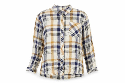 Warehouse Womens Multicoloured Plaid Viscose Basic Button-Up Size 6 Collared