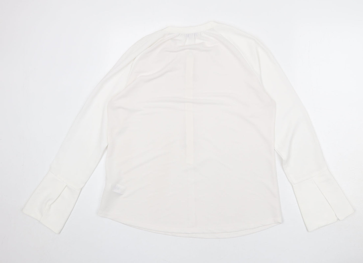 NEXT Womens White Polyester Basic Blouse Size 14 Round Neck