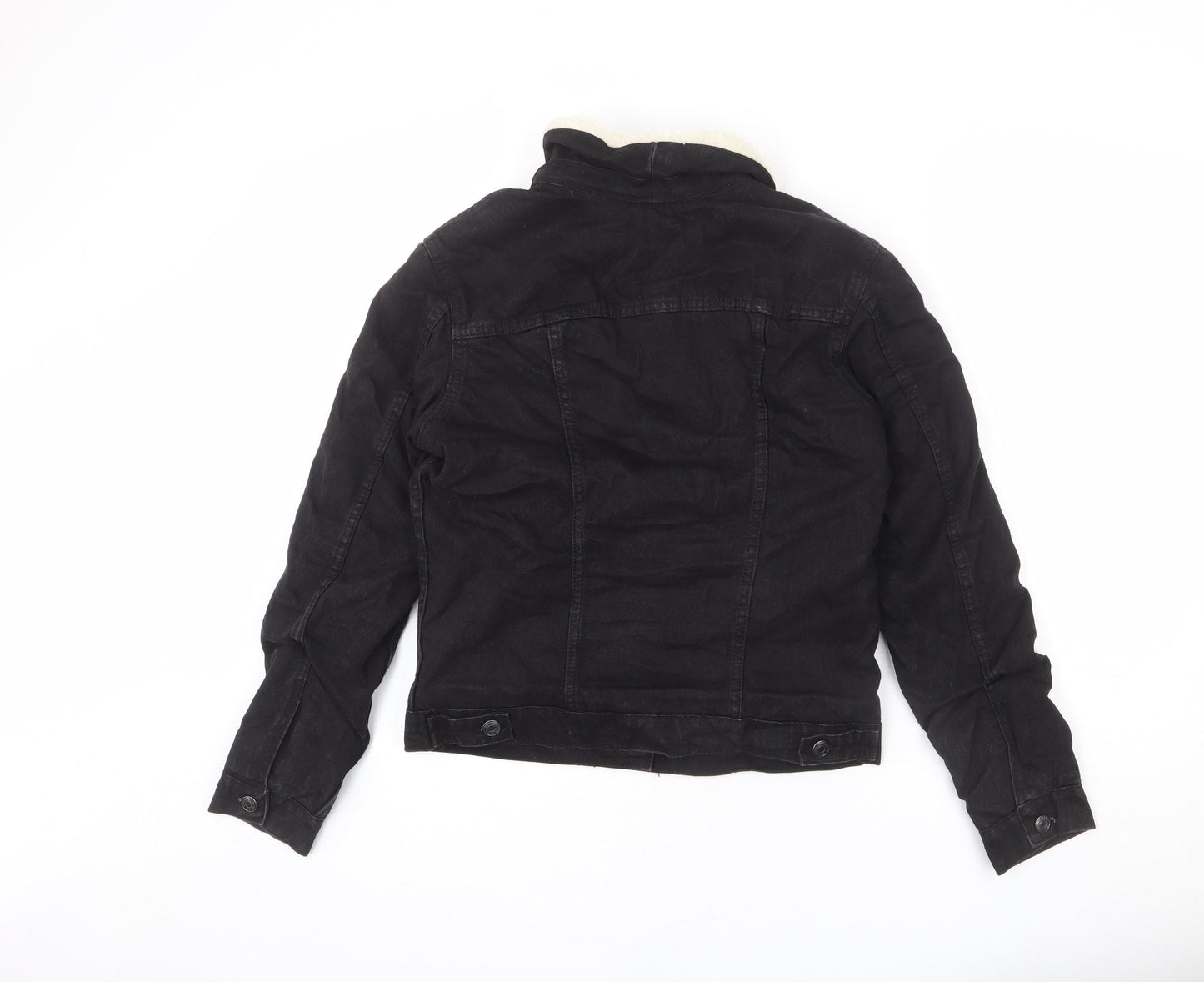 Denim & Co. Womens Black Jacket Size 6 Button