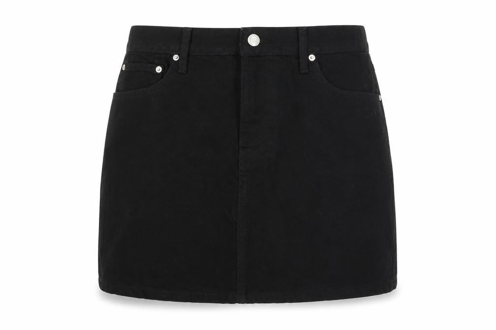ASOS Womens Black Cotton A-Line Skirt Size 12 Zip