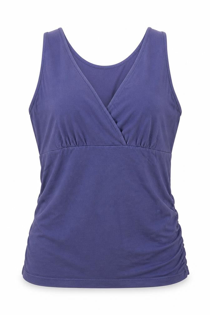 As Quith London Womens Blue Cotton Basic Tank Size L V-Neck