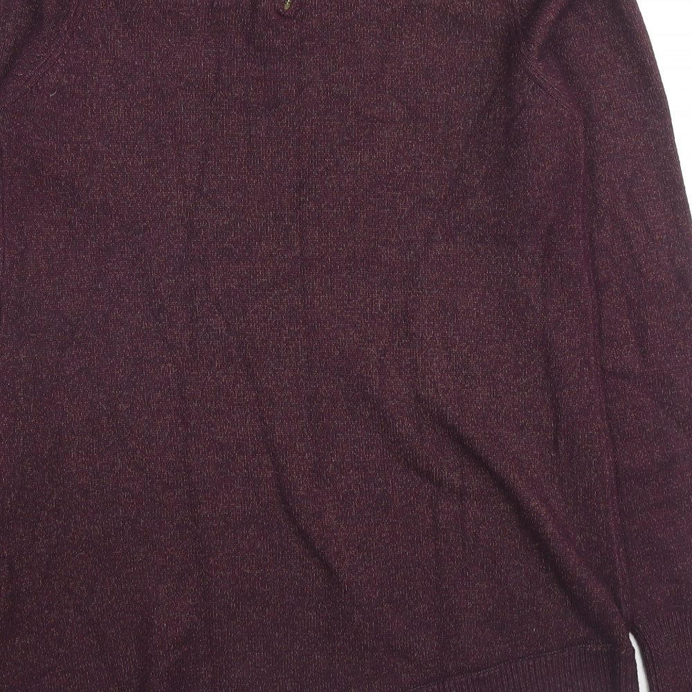 Dorothy Perkins Womens Purple Round Neck Viscose Pullover Jumper Size 12 - Asymmetric Hem