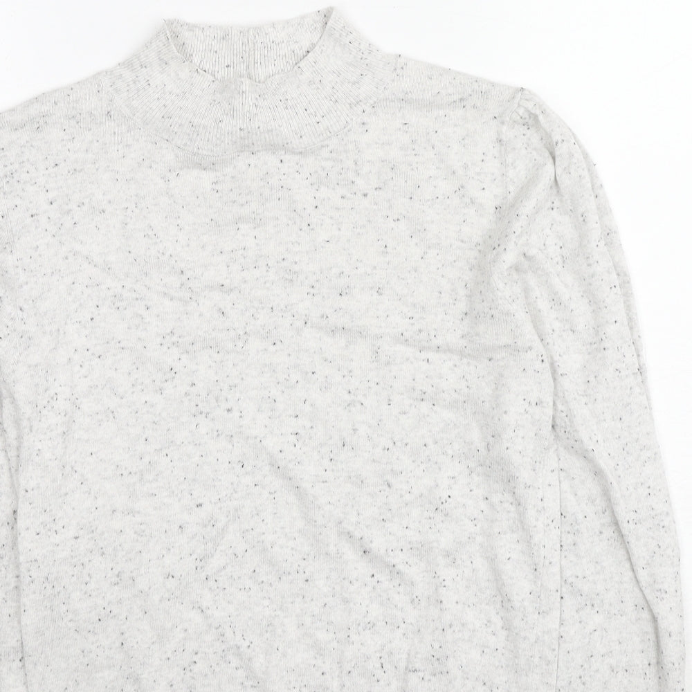 NEXT Womens Grey Mock Neck Cotton Pullover Jumper Size 8