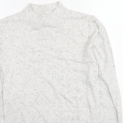 Next Womens Grey Mock Neck Cotton Pullover Jumper Size 8