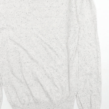 Next Womens Grey Mock Neck Cotton Pullover Jumper Size 8