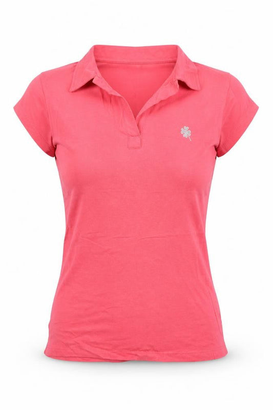 INSIDE Womens Pink 100% Cotton Basic T-Shirt Size L Collared